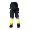 Pantalón alta visibilidad MUJER KINGSMANN STARLIGHT para rodilleras, Azul Marino con Amarillo Flúor 2