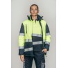 Parka encastrable alta visibilidad MUJER KINGSMANN STARLIGHT, Azul Marino con Amarillo Flúor 3