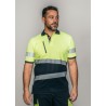 Polo alta visibilidad HOMBRE KINGSMANN STARLIGHT manga corta 100% Poliéster, Azul Marino con Amarillo Flúor 1