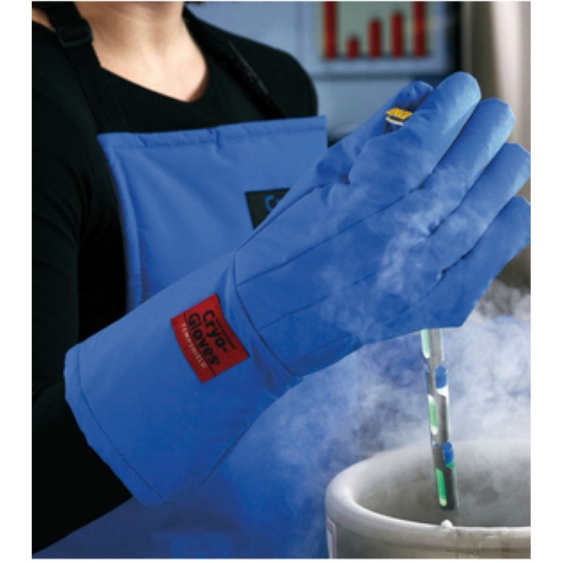 Kit criogénico guantes impermeables de 18'', delantal de 48'' y careta