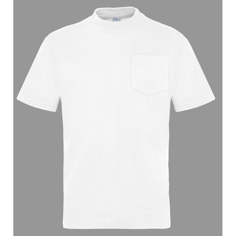 Camiseta laboral BLANCA algodón Manga Corta con bolsillo CA26-BL, PLAZO 10  días