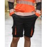 Pantalón Bermuda laboral de verano gris oscuro con detalles en naranja, LIQUIDACIÓN 1