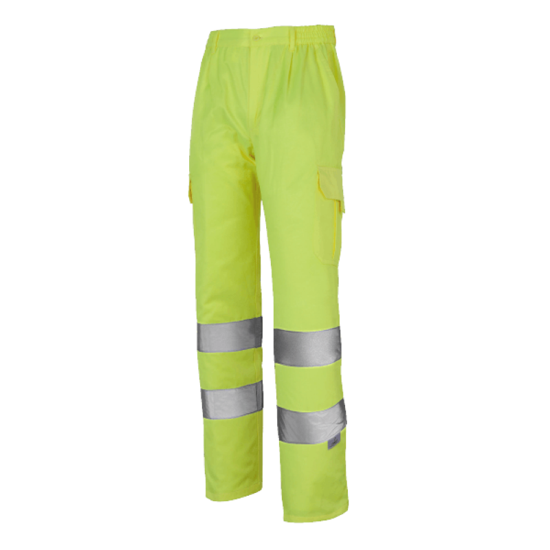 Pantalón de alta visibilidad amarillo flúor CON FORRO, ref. 1082, CHINTEX