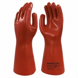 Par de guantes de PVC rojo largos NORMAL PLUS 27