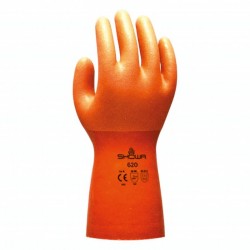 Par de guantes de PVC naranja 620, SHOWA