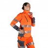 Softshell Polar Naranja Flúor KINGSMANN STARLIGHT Mujer, con mangas desmontables 1
