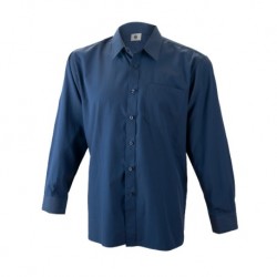 Camisa laboral manga larga azul marino 1018
