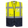 Chaleco alta visibilidad azul marino y amarillo PORWEST ref. C476 1