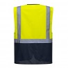 Chaleco alta visibilidad azul marino y amarillo PORWEST ref. C476 2