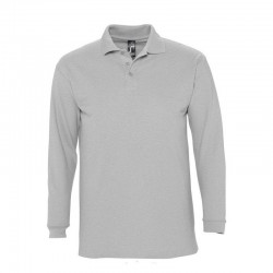 Polo laboral HOMBRE manga Larga WINTER 100% algodón GRIS MEZCLA 1