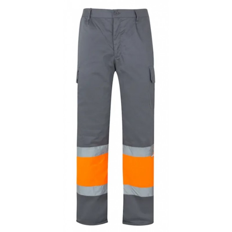 Pantalón alta visibilidad Naranja Flúor Gris ref. 157, VELILLA