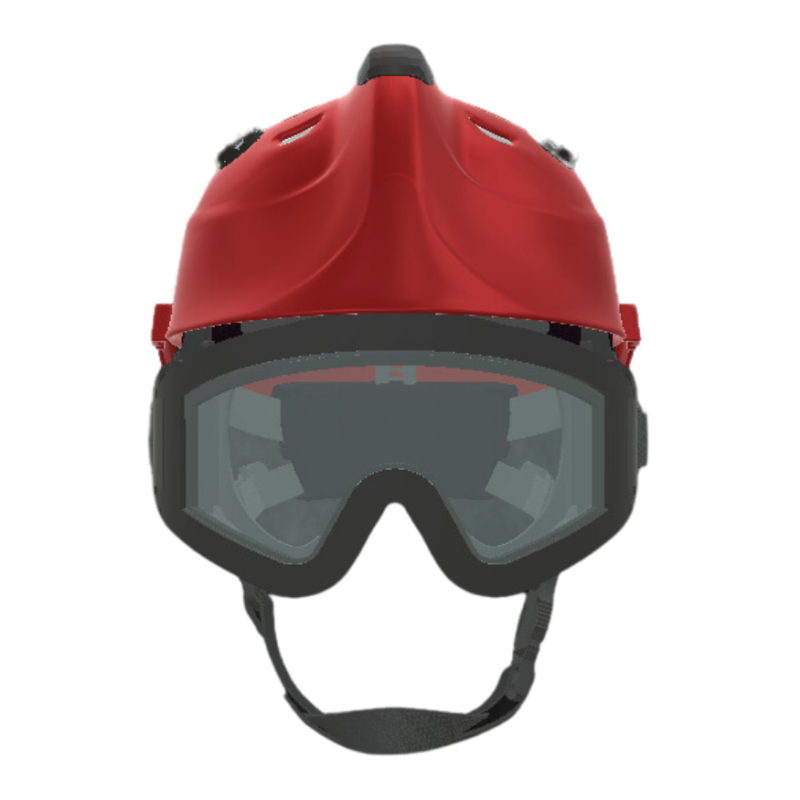 Casco EOM rojo con gafas banda elástica, SICOR