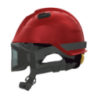 Casco EOM rojo con gafas banda elástica, SICOR 2