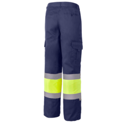 Pantalón laboral multibolsillos color azul marino y amarillo, ref. 1090, CHINTEX 2