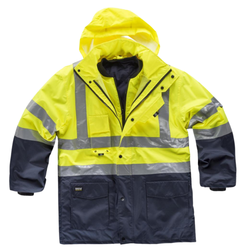 Parka color azul marino y amarillo, ref. C3735, WORKTEAM