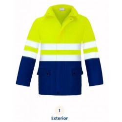 Parka de alta visibilidad Amarillo Flúor y Azul Marino, ref. 3007, VESIN