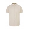 Camisa Oxford Stretch Beige Manga Corta para Hombre | Velilla 405024S 3