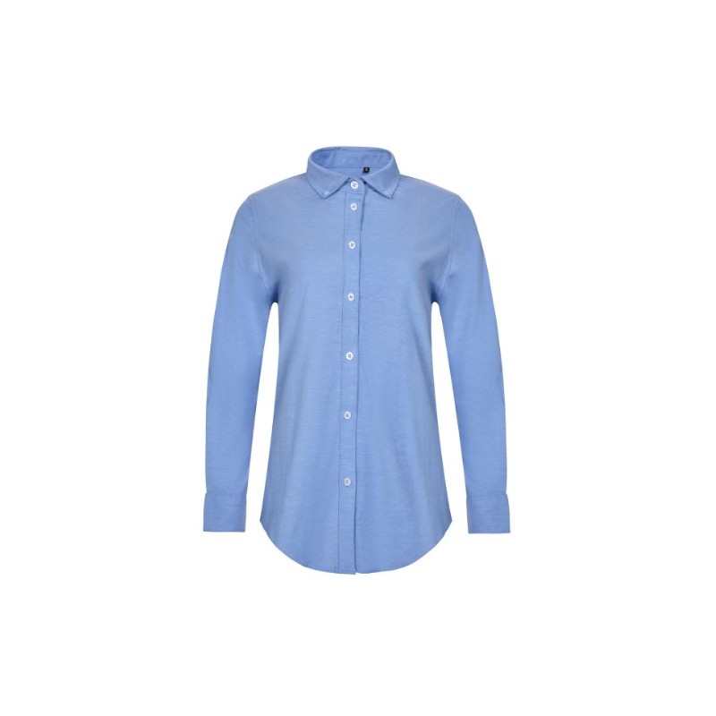 Camisa Oxford Stretch Celeste Manga Larga para Mujer| Velilla 405005S