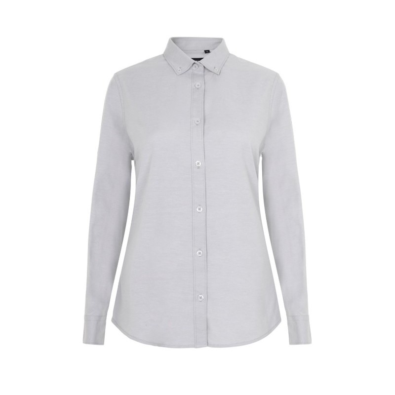 Camisa Oxford Stretch Gris Manga Larga para Mujer| Velilla 405005S
