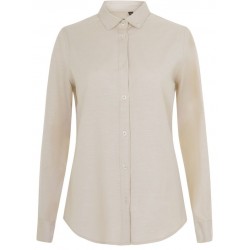 Camisa Oxford Stretch Beige Manga Larga para Mujer| Velilla 405005S