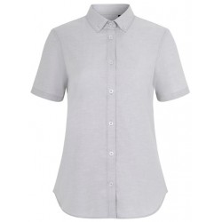 Camisa Oxford Stretch Gris Manga Corta para Mujer| Velilla 405025S