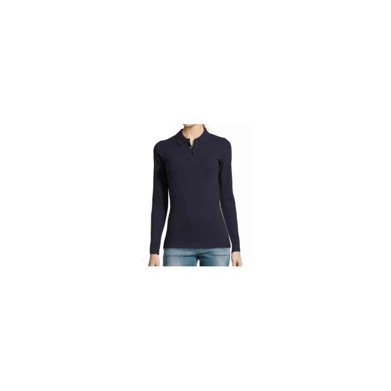 Polo Manga Larga Azul Marino MUJER 02083