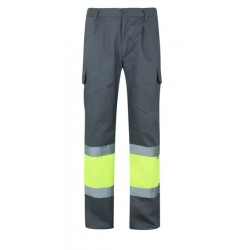 Pantalón alta visibilidad Amarillo Flúor Gris ref. 157, VELILLA