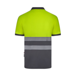 Polo alta visibilidad manga corta bicolor gris amarillo flúor, ref. 305533,... 3