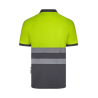 Polo poliéster reciclado alta visibilidad manga corta gris amarillo flúor, ref. 305533, VELILLA 3
