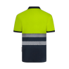Polo poliéster reciclado alta visibilidad manga corta navy amarillo flúor, ref. 305533, VELILLA 3