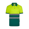 Polo poliéster reciclado alta visibilidad manga corta verde amarillo flúor, ref. 305533, VELILLA 1