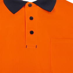 Polo alta visibilidad manga corta bicolor navy naranja flúor, ref. 305533,... 4
