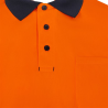 Polo poliéster reciclado alta visibilidad manga corta navy naranja flúor, ref. 305533, VELILLA 4