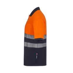 Polo alta visibilidad manga corta bicolor navy naranja flúor, ref. 305533,... 2