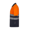 Polo poliéster reciclado alta visibilidad manga corta navy naranja flúor, ref. 305533, VELILLA 2