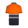 Polo poliéster reciclado alta visibilidad manga corta navy naranja flúor, ref. 305533, VELILLA 3