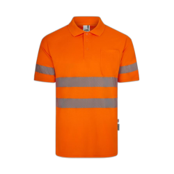 Polo alta visibilidad manga corta monocolor naranja flúor, ref. 305532, VELILLA