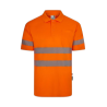 Polo poliéster reciclado alta visibilidad manga corta naranja flúor, ref. 305532, VELILLA 1
