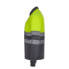 Polo poliéster reciclado alta visibilidad manga larga gris amarillo flúor, ref. 305535, VELILLA 3