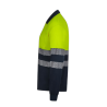 Polo poliéster reciclado alta visibilidad manga larga navy amarillo flúor, ref. 305535, VELILLA 2