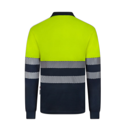 Polo alta visibilidad manga larga bicolor navy amarillo flúor, ref. 305535,... 3