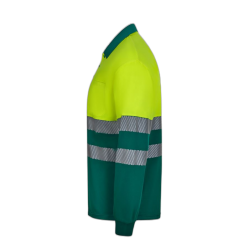 Polo alta visibilidad manga larga bicolor verde amarillo flúor, ref. 305535,... 3
