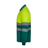 Polo poliéster reciclado alta visibilidad manga larga verde amarillo flúor, ref. 305535, VELILLA 3