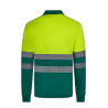 Polo poliéster reciclado alta visibilidad manga larga verde amarillo flúor, ref. 305535, VELILLA 2