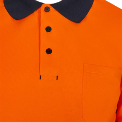 Polo alta visibilidad manga larga bicolor navy naranja flúor, ref. 305535,... 4
