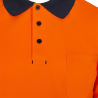 Polo poliéster reciclado alta visibilidad manga larga navy naranja flúor, ref. 305535, VELILLA 4