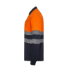 Polo poliéster reciclado alta visibilidad manga larga navy naranja flúor, ref. 305535, VELILLA 3