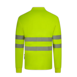 Polo alta visibilidad manga larga monocolor amarillo flúor, ref. 305534, VELILLA 2