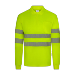 Polo alta visibilidad manga larga monocolor amarillo flúor, ref. 305534, VELILLA