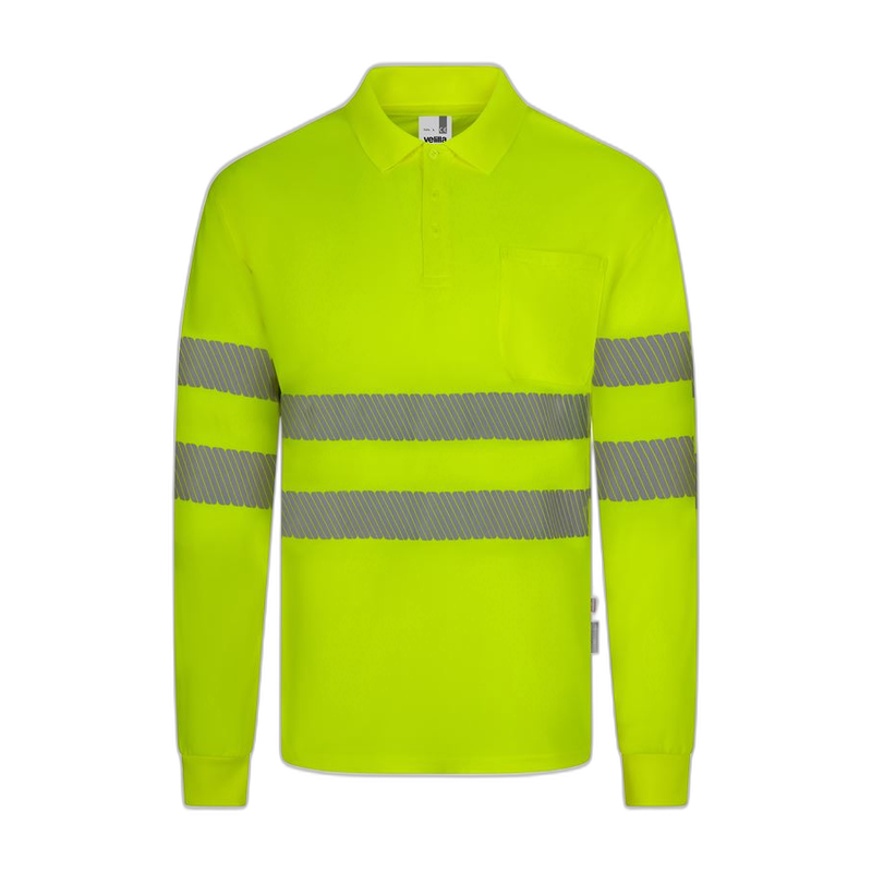 Polo alta visibilidad manga larga monocolor amarillo flúor, ref. 305534, VELILLA